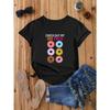 Women's Funny "Check Out My Six Pack" Donut Print Loose Casual Summer T-Shirt