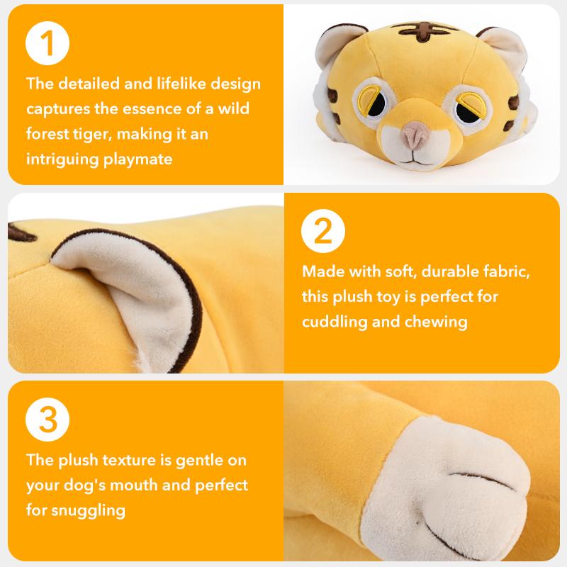 PETFULED Lucky Tiger Welpe Herzschlag Spielzeug. Welpen Herzschlag Spielzeug Hund Stressabbau Beruhigungshilfe Welpen Herzschlag Stofftier