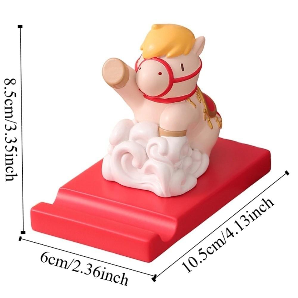 Mascot Zodiac Horse Phone Stand Ornament Festival Decorative Animal Statue 2026 Horse Ornaments Holder Lifelike Chinese Style