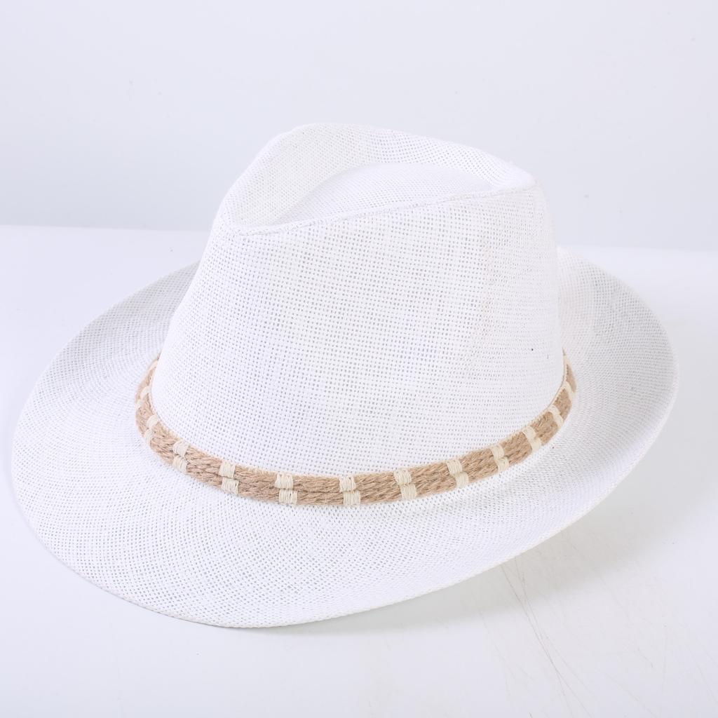 Popular European and American Classic Retro Straw Hat Summer Sunshade Sunscreen Wide Brim Retro Jazz Hat