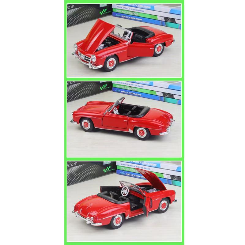 New Product 1/24 Mercedes Benz 190SL Simulation Retro Alloy Car Model Handmade Toy Scene Matching Ornament Gift Collectibles