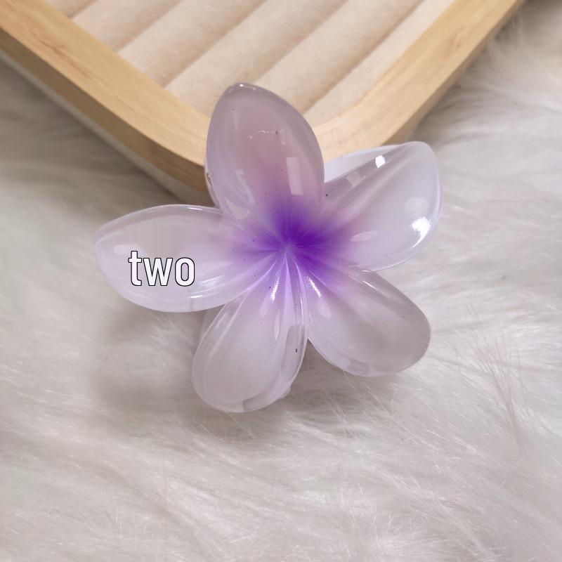 Elegant Marble Plumeria Hair Clip with Cross-Border Design
