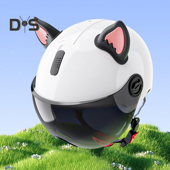 1 Pair Motorcycle Helmet Cat Ear Decoration Adhesive Scooter Cycling Bicycle Motorbike Skateboarding Helmet Decorative Ear Helmet Accessories