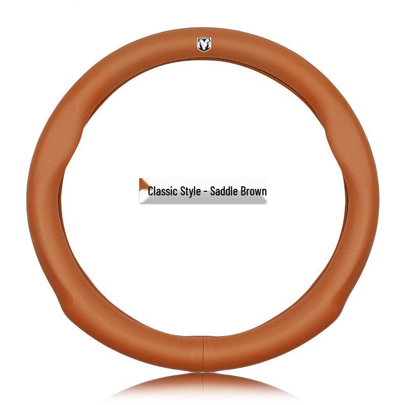 Genuine Leather Steering Wheel Cover for Dodge: Journey, Caliber, Avenger, Ram, Sebring, Challenger