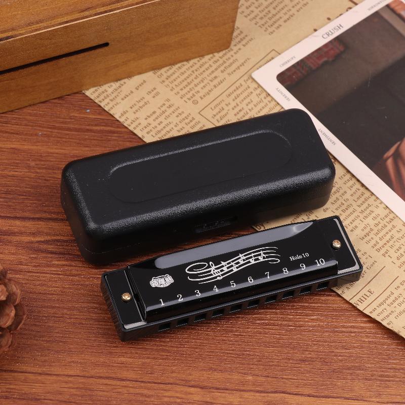 Harmonica Key Of C 10 Hole Diatonic Harmonica C With Case For Beginner Students Kids Gift Metal Harmonica