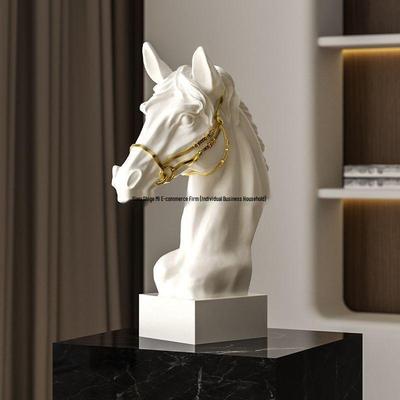 Modern 3D Horse Head Sculpture - Art Ornament for Living Room, Entrance, or TV/Wine Cabinet - Perfect Housewarming Gift