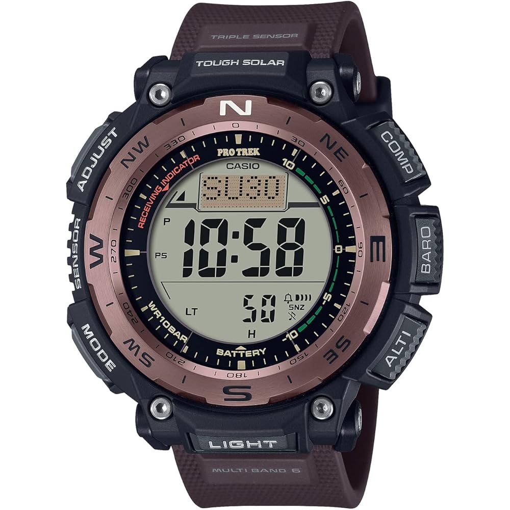 Casio Pro Trek PRW-3400Y-5JF Men s Brown Solar Radio Watch Biomass Plastic 200m Water Resistant