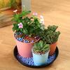 PB210 4Pcs 21cm Flower Pot Bottom Water Storage Round Tray Plastic Movable Potted Plant Base