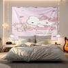 Hello Kitty Pink Tapestry Wall Hanging Kawaii Aesthetic Room Decor for Bedroom Dorm Teen Girls