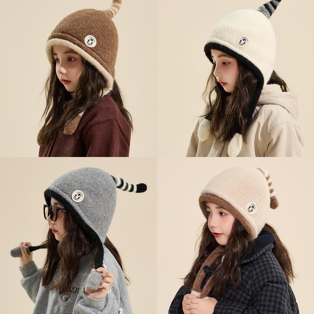 Kids Penguin Knit Hat With Ear Covering Warmth For Toddler Winter Wear