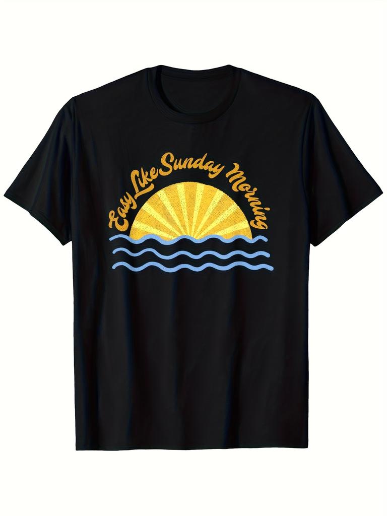 Women's & Unisex (for men & women) Retro Geometric Print T-Shirt - Soft Breathable Short Sleeve Crew