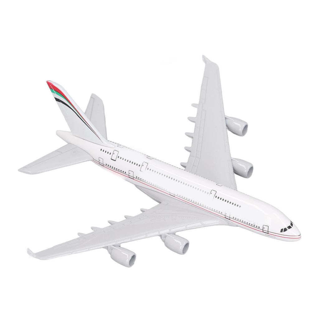 Støpt 380 Passasjerfly Modell Legering Simulert Utsøkt Flymodell Dekorasjon for Hjemmestudie