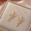 The Lord of the Rings Pendant Earrings Stainless Steel Elf Princess Sacred Geometry Pendant Retro Earrings Jewelry Gifts