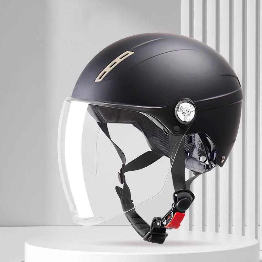 Motorcycle Helmet for Woman Men Electric Bike Half Helmet in Summer with long visor