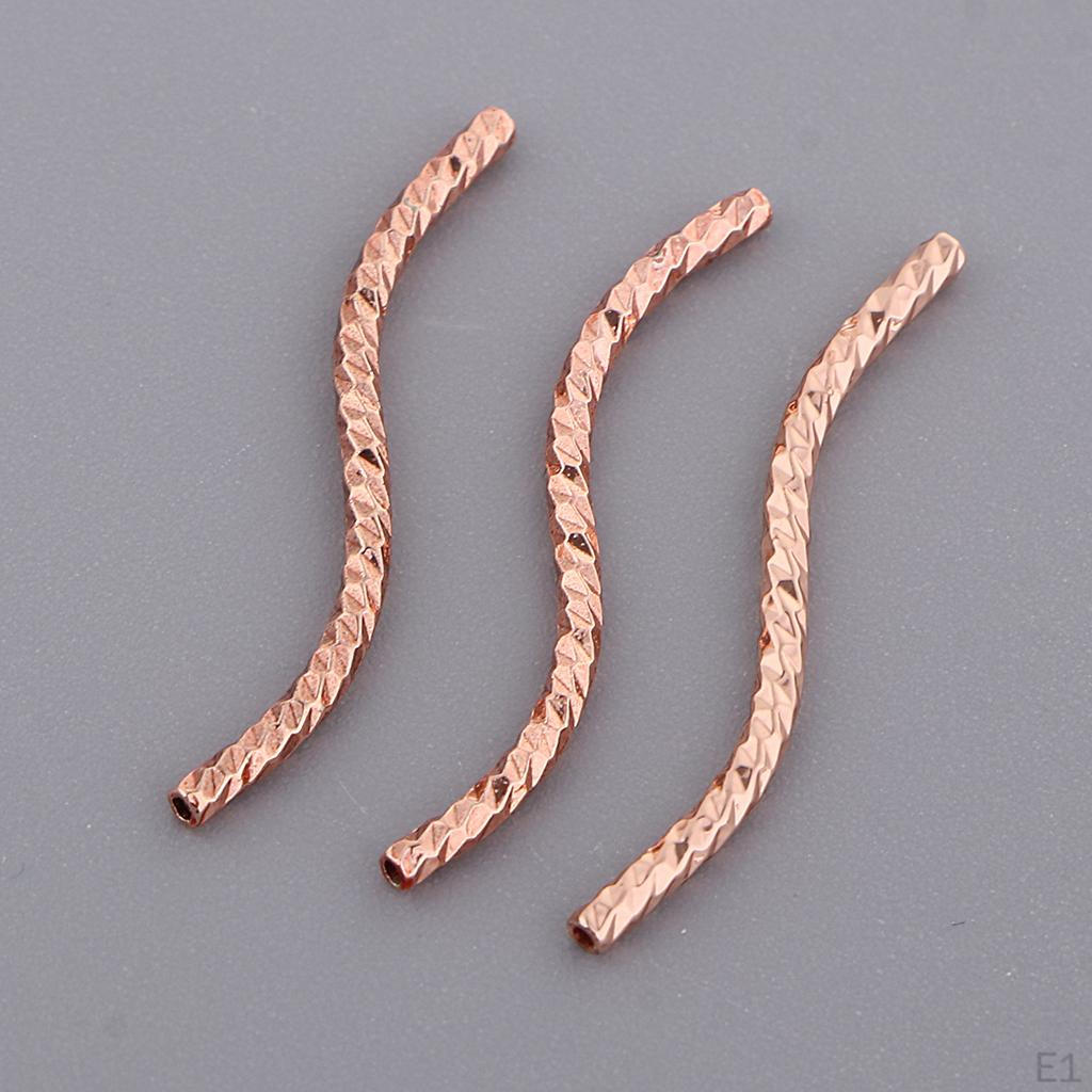 20 Pieces Style Alloy Tube Noodle Beads 1.3mm DIY Jewelry Twisted Spacer Loose for