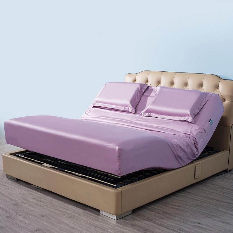 100% Cotton Fitted Sheet Set With Detachable Head Section Smart Bed Pure Color Cover Protector