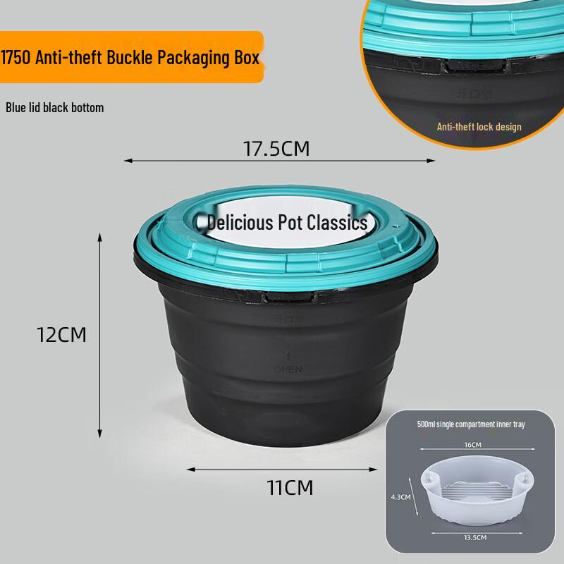 Hanjun 1750ml Commercial Takeaway Food Box with Inner Tray