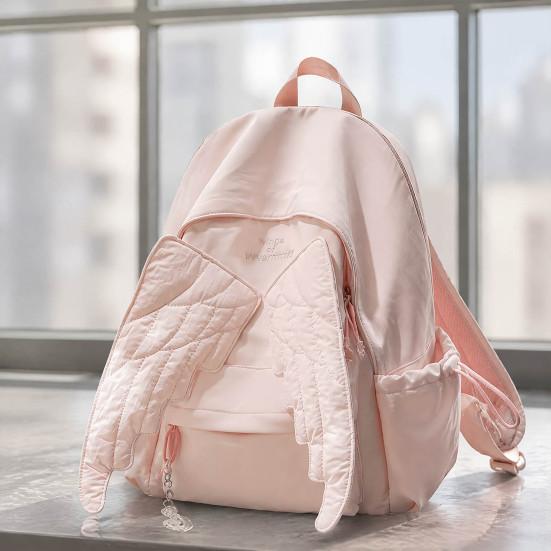Lightweight Outdoor Daypack Angel Wing Backpack for Women Girls, Nylon School Functional Bookbag Bag, Large Travel Commute Durable Casual Rucksack
