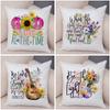 Grow In Grace Flowers Pillowcase Double Print Faith Hope Love Cushion Cover Soft Plush Wildflowers Cross Pillowe Case for Sofa