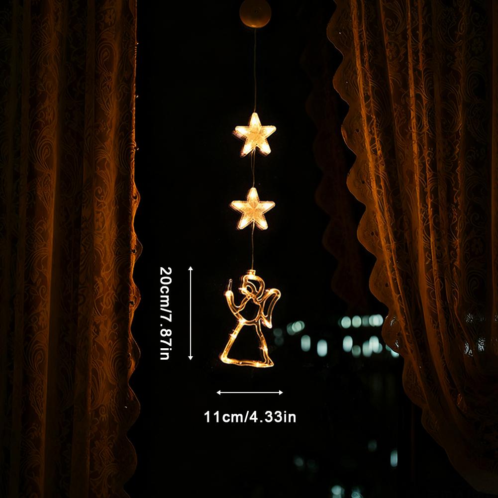 Guirlandes de Noël LED Support à ventouse Figurines de Noël classiques Décoration de fenêtre de Noël intérieure extérieure Pour la maison Décor de Noël 2025