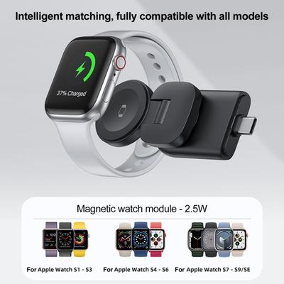 Mini Watch Wireless Charger for Apple Watch Series 270 Degrees Rotation Lightweight Portable Travel USB-C Smartwatch Charging Dock Stand