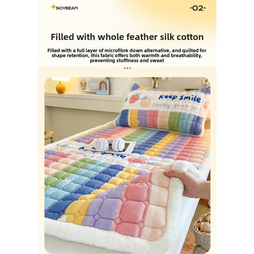 Thickened Milk Velvet Mattress, Student Dormitory Insulation, Cotton Padded Single Mattress, Foldable Machine Washable Bed Mattress