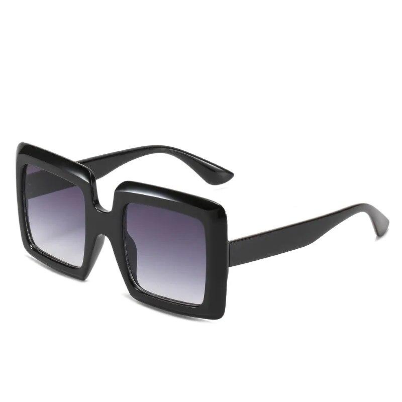 Vintage Oversized Square Gradient Sunglasses For Women New Luxury Brand Leopard Brown Uv400 Sun Glasses Men Chic Shades Pink