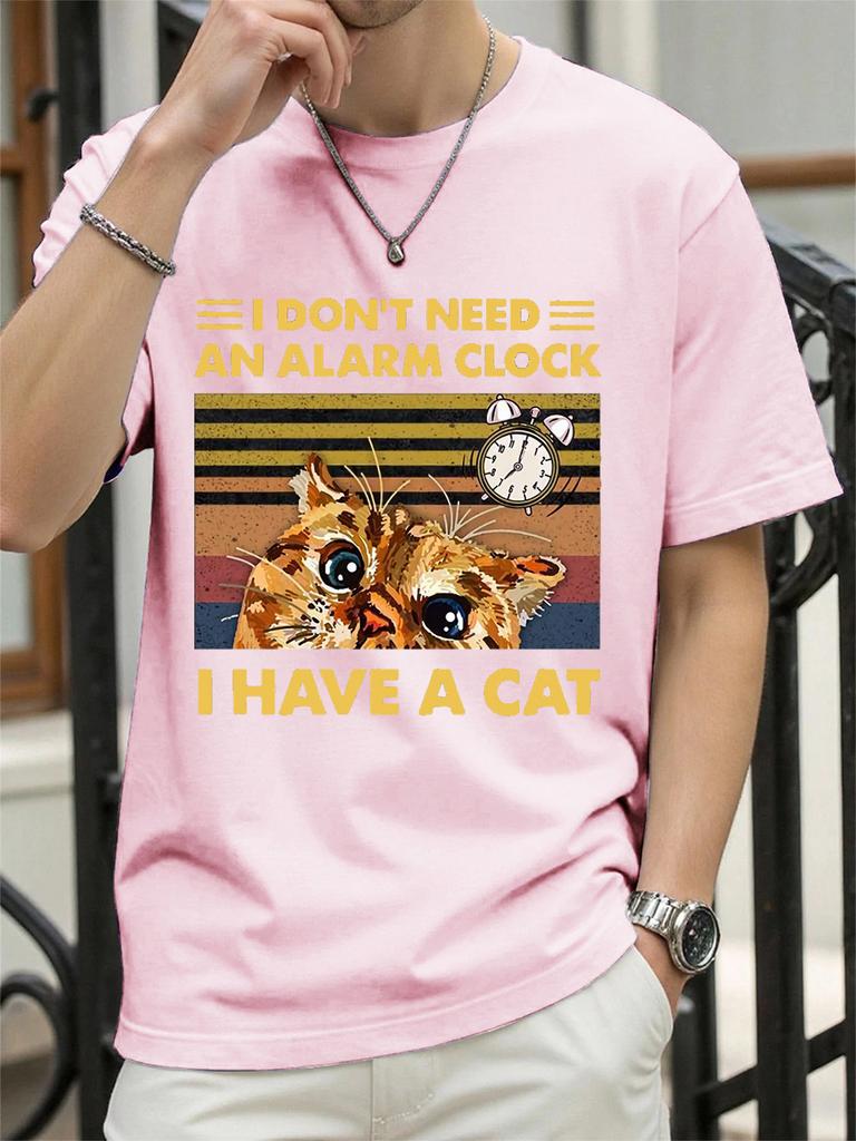 I DonT Need An Alarm Clock I Have A Cat Prints TShirt Women Cotton Summer Tops Soft Loose ONeck T Shirt Casual Womans Clothes