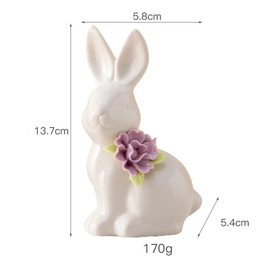 Niedliche Keramik-Häschen-Figuren Mini-Blumendesign Keramik-Dekoration Schreibtisch-Ornament Büro-Schreibtisch-Ornament