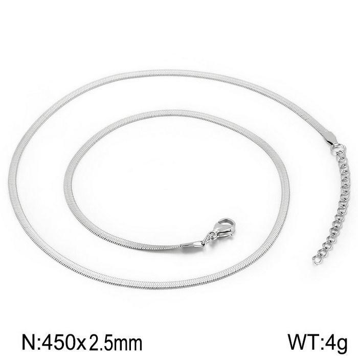 Trendy Minimalist Stainless Steel Snake Chain Necklace & Bracelet Set