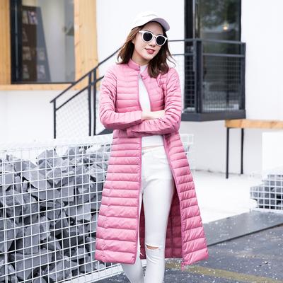 Neue leichte Daunenjacke für Damen mit Stehkragen, verlängerte, schmale Passform, übergroße Daunenjacke