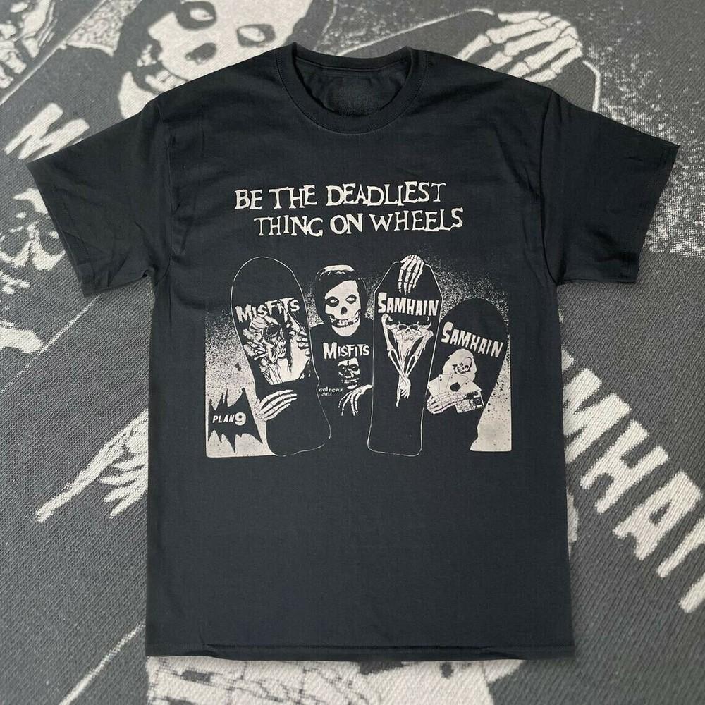 Misfits & Samhain Скейтборд Хлопок БЛ Все Размеры Мужчины Женщины Рубашка Подарок Унисекс Футболка XXL