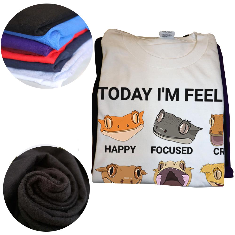 Today Im Feeling Crested Gecko Lover Creative TShirt for Men Round Neck 100 Cotton T Shirt Hip Hop Gifts Streetwear