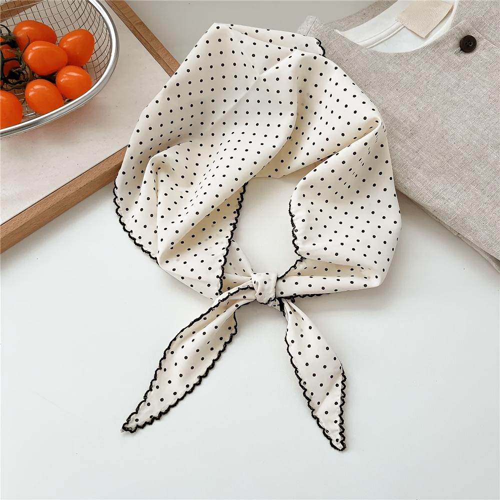 Elegant Polka Dot Headscarf Stylish black white headwear fashionable simple versatile spring summer multi-functional accessory