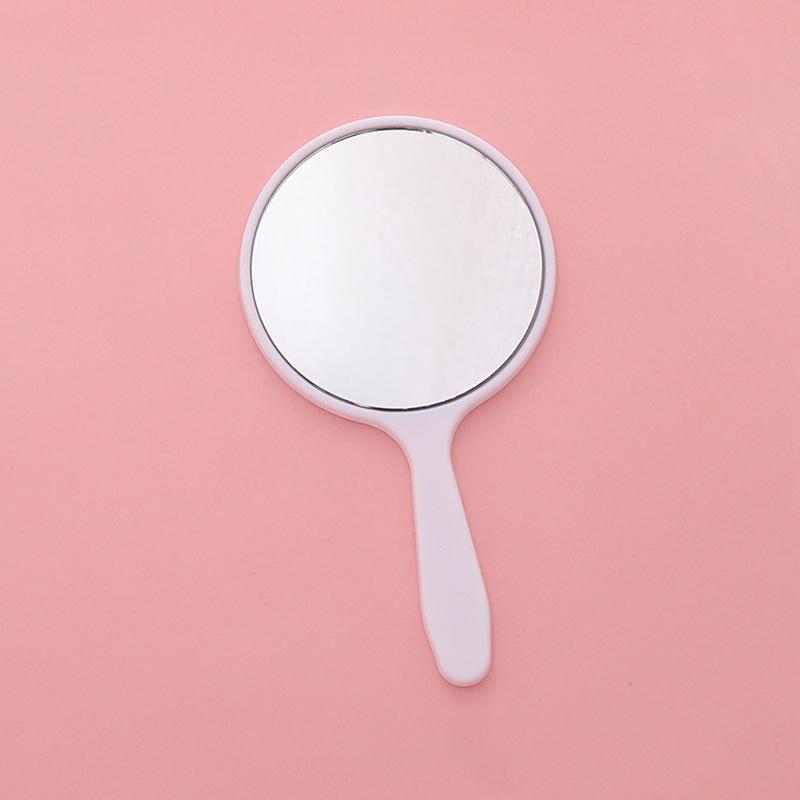 Handheld Small Mirror DIY Circular Mirror Portable Makeup Mirror Creative Cute Portable Handle Mirror