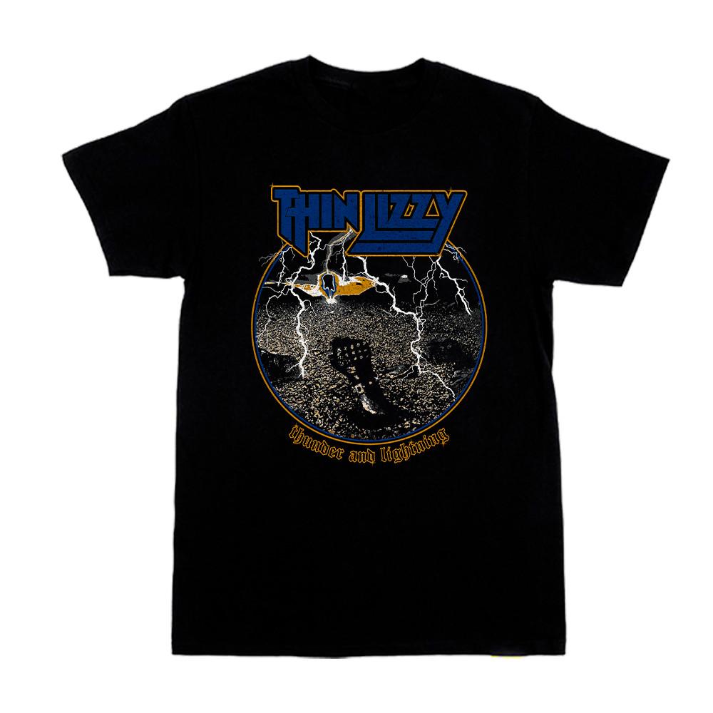 

Thin Lizzy Tshirt Funny Birthday Cotton Black Short Sleeve Unisex All Size Unisex T-Shirt S