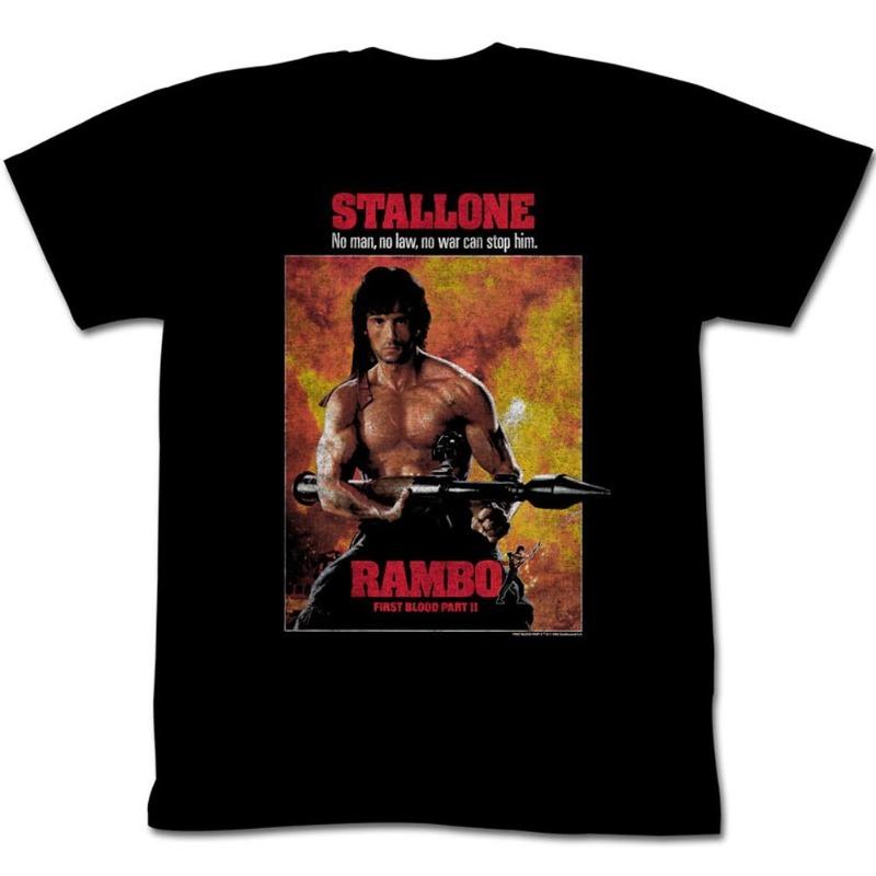 Rambo Printed Tshirt Unisexs Summer Classic Action Movie Pattern Short Sleeved Casual Street Wear Loose Fit Movie Fan Tshirt