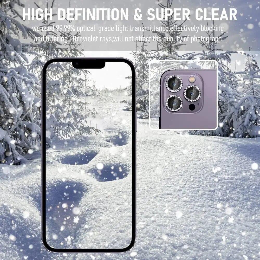 Linse Metal Ring Protector Glass For iPhone 11 12 13 14 15 Pro Max Mini Kamera Linsebeskyttelse For iPhone 14/15 Plus Kamera Film