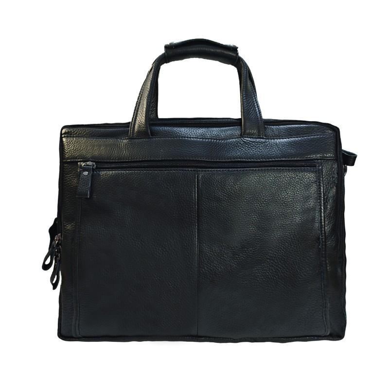 Genuine Leather Mens Business Briefcase Messenger Bag 15.6 Inch Laptop Vintage Style Shoulder Handbag