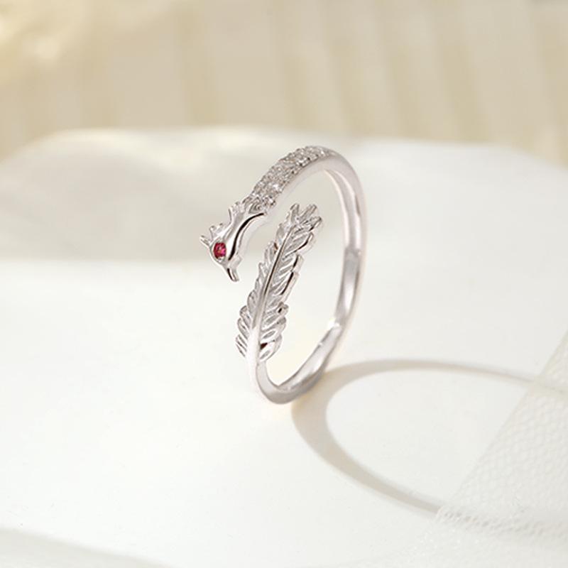 High-Grade S925 Silver Dragon & Phoenix Zodiac Couple Ring