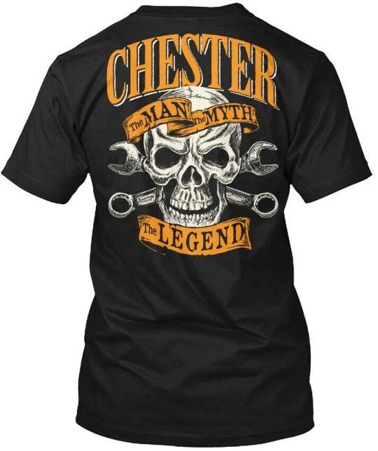 

Chester The Man Myth Legend T shirt Made in the USA Size S to 5XL S