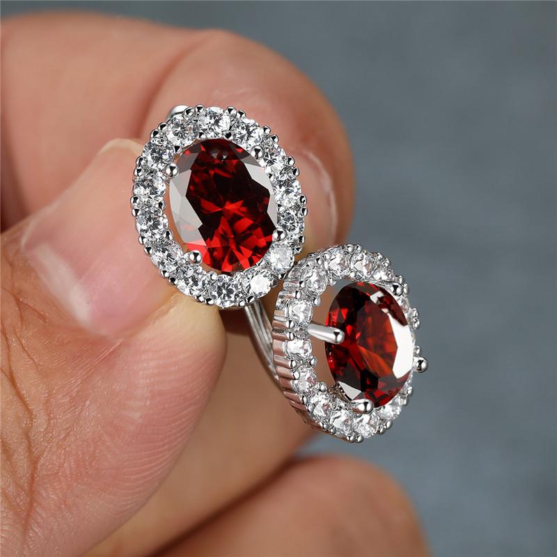 Luxury Crystal Yellow Oval Stone Earrings Multicolor Zircon Small Hoop Earrings Classic Silver Color Wedding Earrings For Women