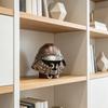 Medieval Style Warrior Helmet with Metal Rivets and Decorative Horned Jaw Guard Suitable for Role Play and Display