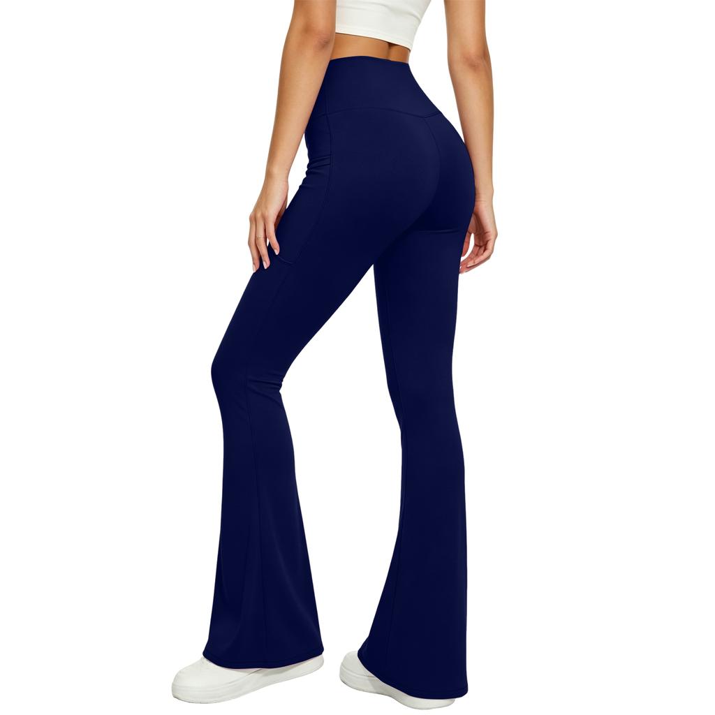 High Waisted Flared Yoga Pants for Women, Color Wide Leg Bell Bottoms