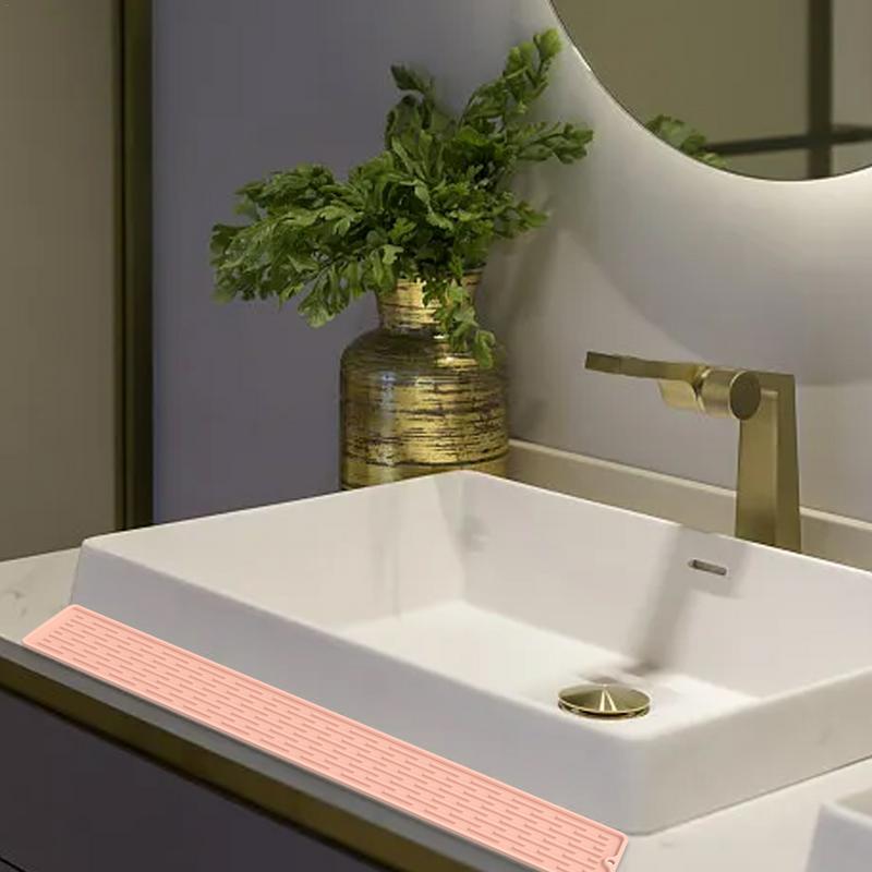 Kitchen Counter Drainer Waterproof Draining Mat In Silicone Easy To Clean Smooth Silicone Mat For Kitchen Sink Bathroom Bedroom