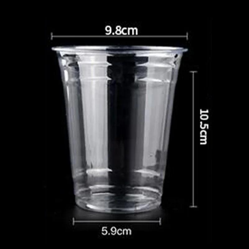 Disposable Coffee Cup INS Style Transparent Thickened Milk Tea Cup with Lids Suitable for Smoothies Cold Drinks Party Supplies