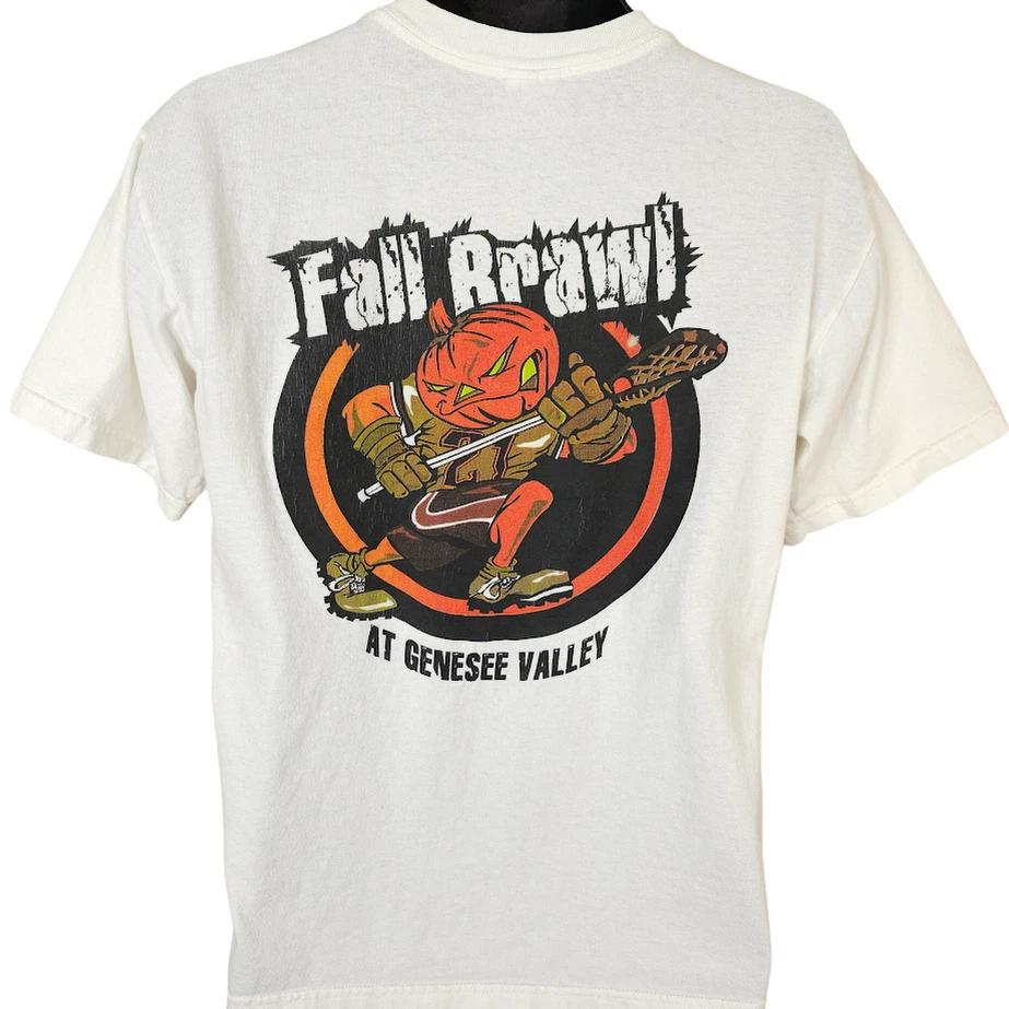 

Винтажная футболка для лакросса Fall Brawl Мужская Размер Medium Белая Y2K Genesee Valley M