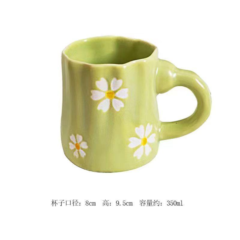 Japanese Hand Painted The Blue Sky and White Clouds Coffee Cup with Saucer Ceramic Handmade Tea Cup Saucer Set Cute Gift for Her