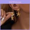 Plated Gold Trendy Starfish Earrings Stylish Gold Alloy Star Shape Earrings For Women For Autumn