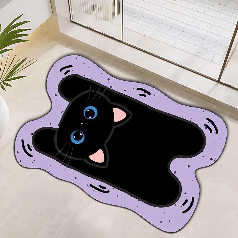 

Ins Wind Cartoon Bathroom Diatom Mud Soft Floor Mat Mat Туалетная дверь Mat Туалет Нескользящий впитывающий коврик для ног [40 * 60cm] Diatom Mud